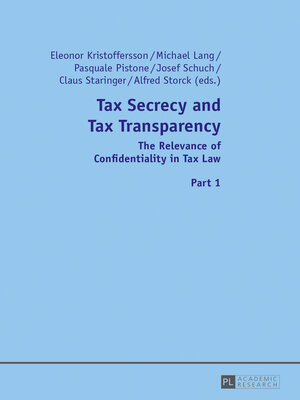 cover image of Tax Secrecy and Tax Transparency